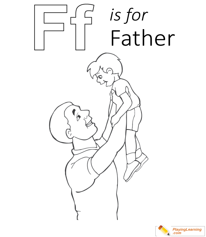 F Is For Father Coloring Page  for kids