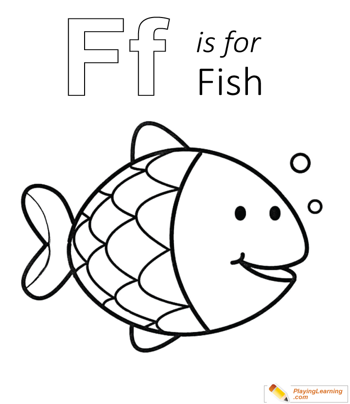 F Is For Fish Coloring Page 01  Free F Is For Fish Coloring Page