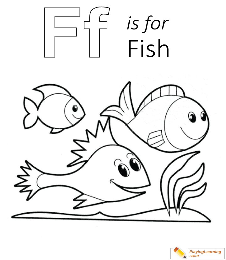 F Is For Fish Coloring Page 02  Free F Is For Fish Coloring Page