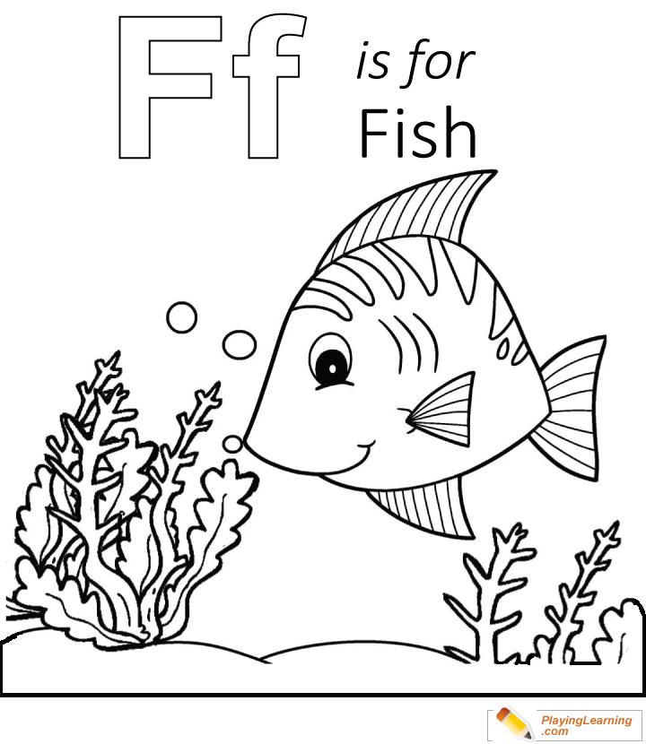 F Is For Fish Coloring Page 03  Free F Is For Fish Coloring Page