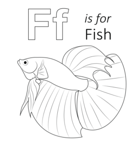 F is for Fish Printable  for kids