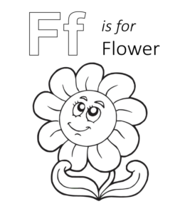F is for Flower Printable for kids