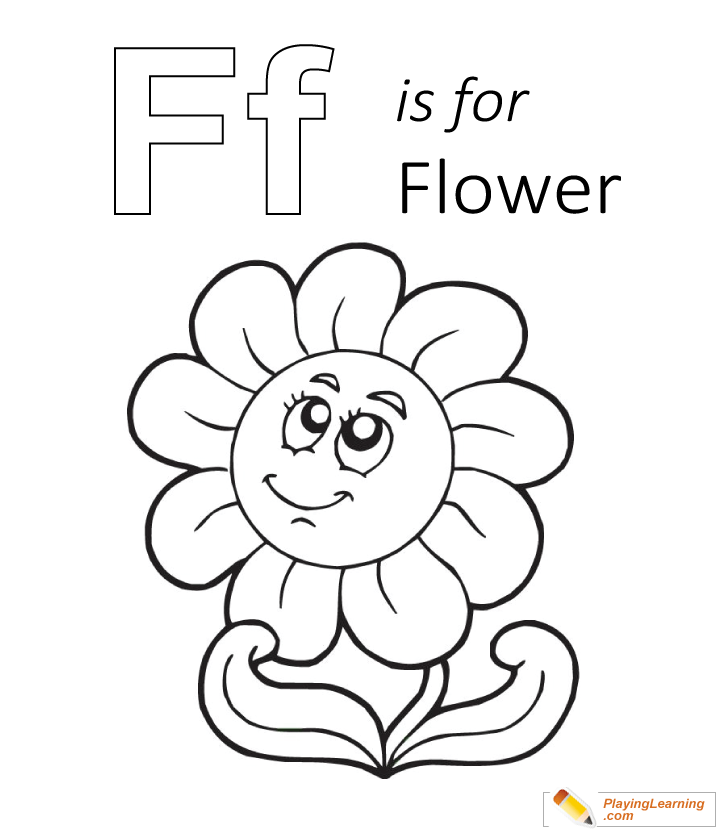 F Is For Flower Coloring Page for kids