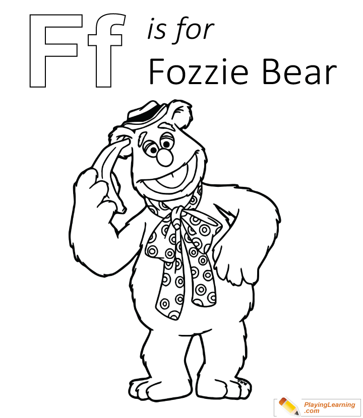F Is For Fozzie Bear Coloring Page  for kids