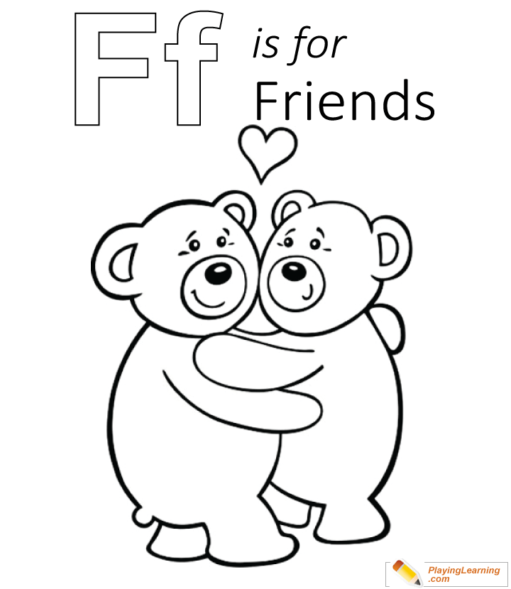 F Is For Friends Coloring Page  for kids