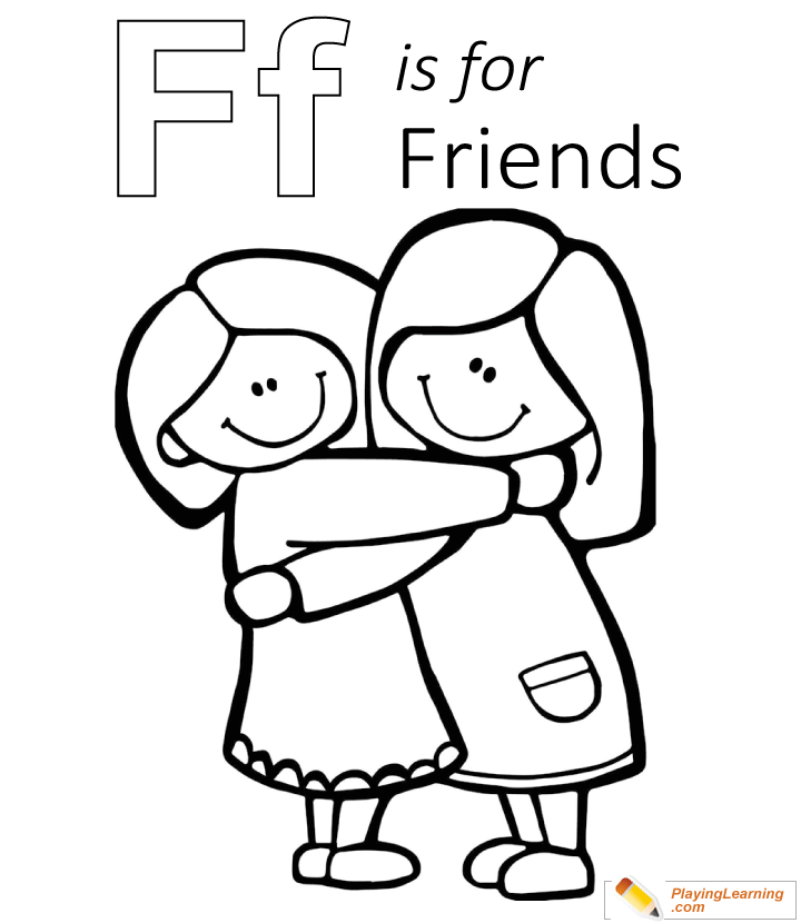 F Is For Friends Coloring Page 02 | Free F Is For Friends Coloring Page