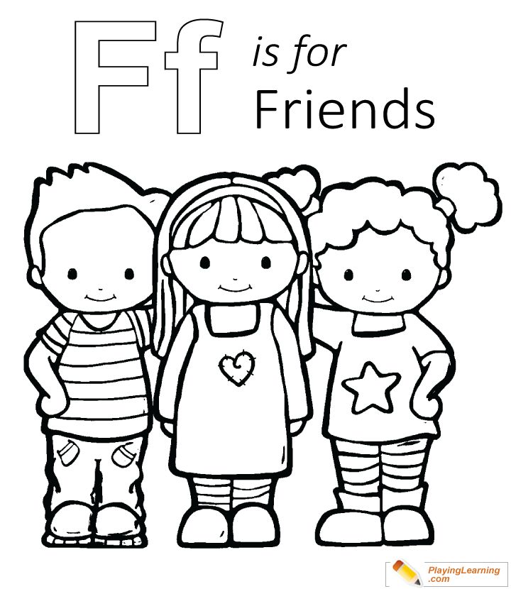 F Is For Friends Coloring Page 03 | Free F Is For Friends Coloring Page