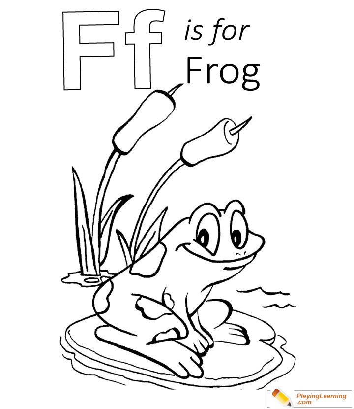 F Is For Frog Coloring Page  for kids