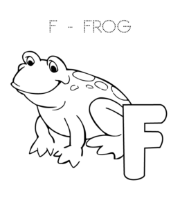 Alphabet Coloring Page - F is for Frog  for kids