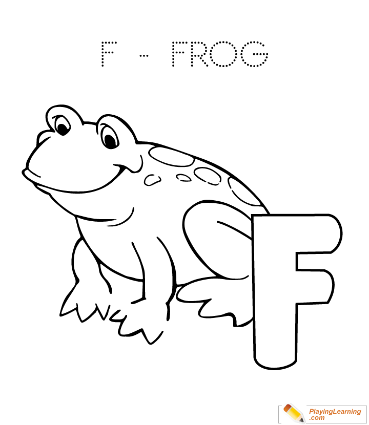 F Is For Frog Coloring Page for kids