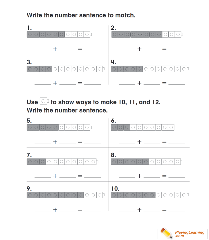 First Grade Addition Math Worksheet  for kids