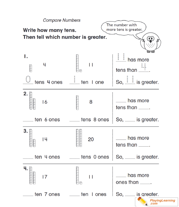 First Grade Comparison Math Worksheet 01 Free First Grade Comparison Math Worksheet