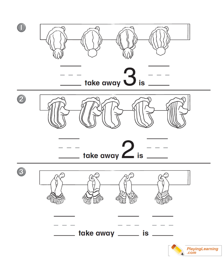 First Grade Subtraction Math Worksheet  for kids