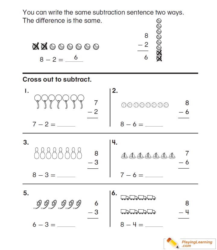 First Grade Subtraction Math Worksheet 06 Free First