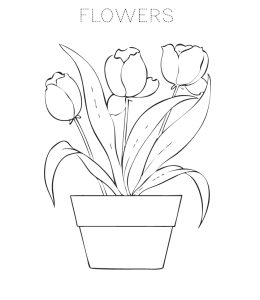 FlowerColoring Page 1 for kids