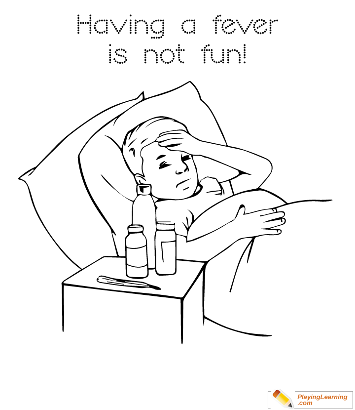 Flu Season Being Sick Is Not Fun Coloring Page  for kids