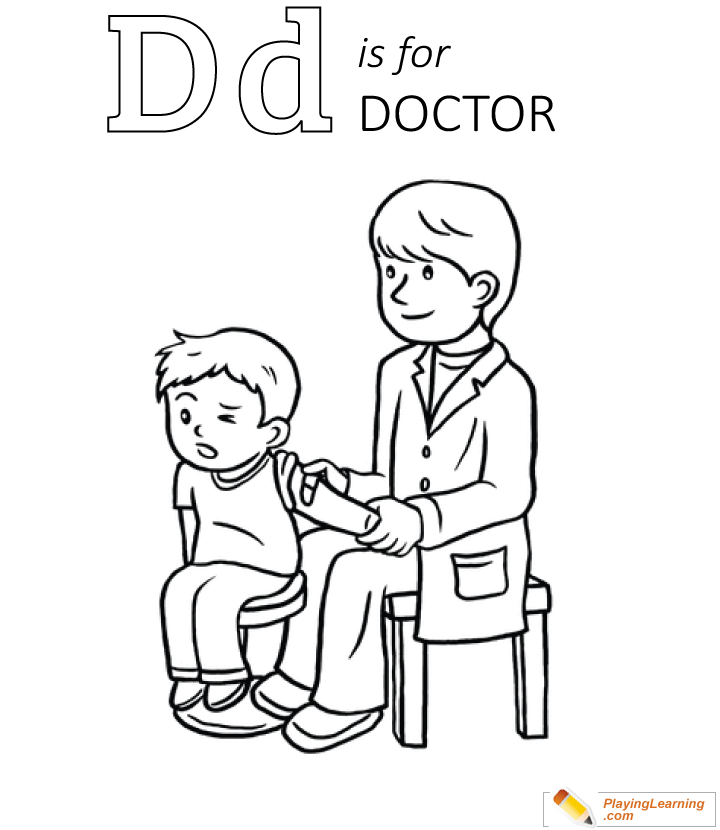 Flu Season D Is For Doctor Coloring Page  for kids