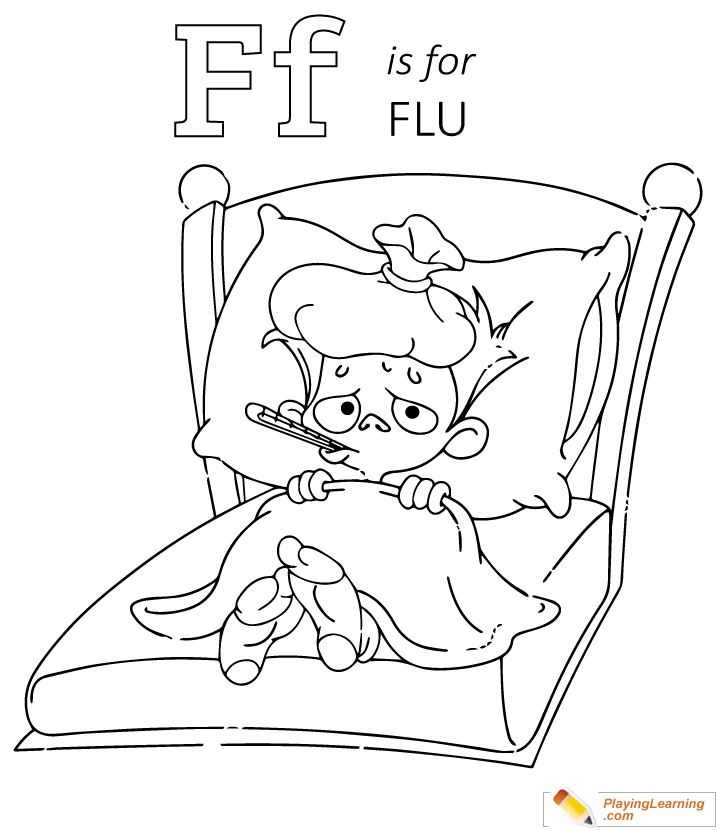 Flu Season F Is For Flu Coloring Page  for kids