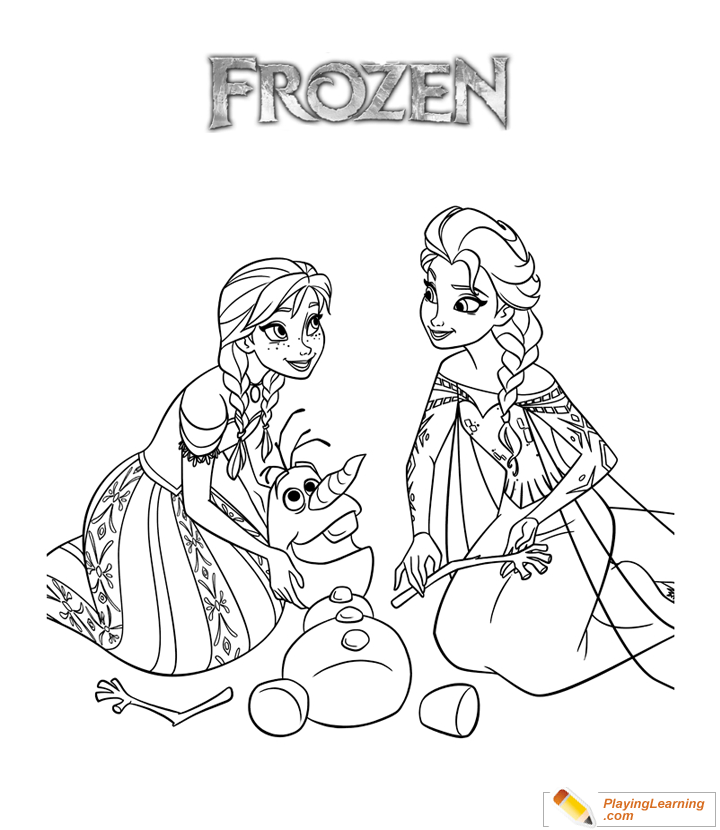 Frozen Movie Anna Elsa Coloring Page  for kids