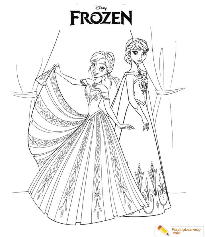 Frozen Movie Anna Elsa Coloring Page  for kids