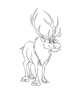 Frozen Movie Sven Coloring Page for kids