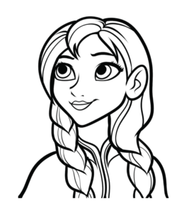 Frozen Movie Anna Coloring Page for kids