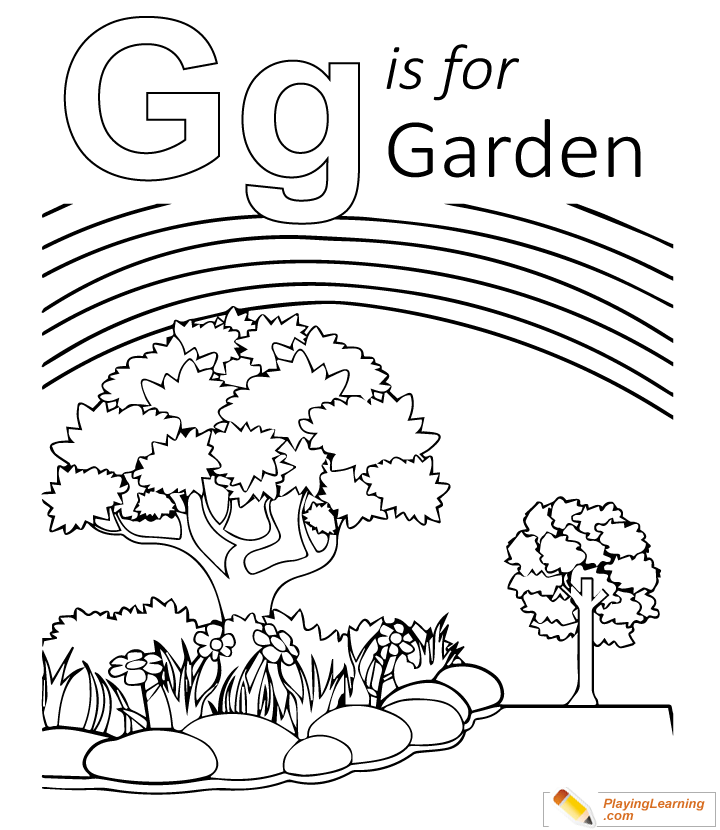 G Is For Garden Coloring Page  for kids