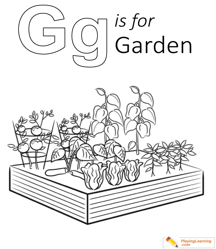 G Is For Garden Coloring Page  for kids