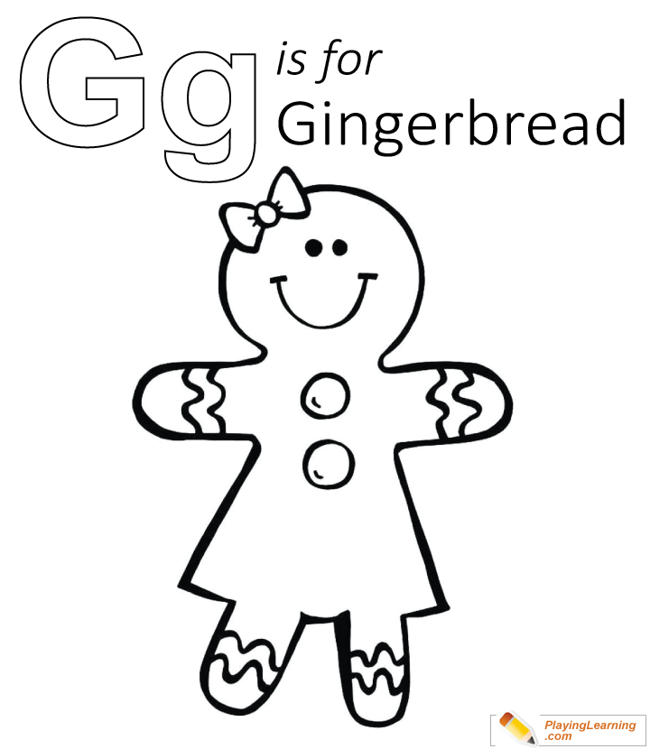 G Is For Gingerbread Coloring Page  for kids