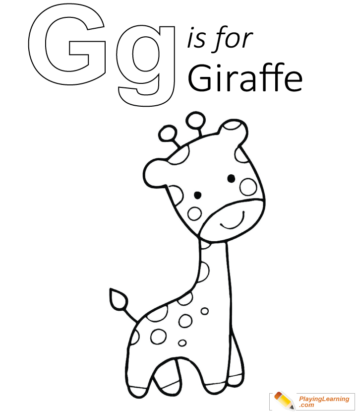 G Is For Giraffe Coloring Page  for kids