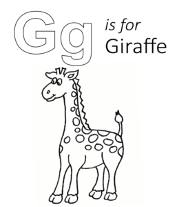 G is for Giraffe Printable for kids