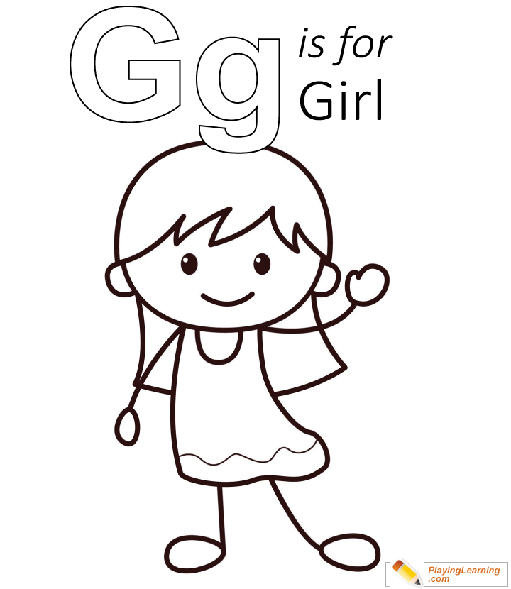 G Is For Girl Coloring Page  for kids