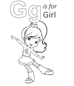 G is for Girl coloring page for kids