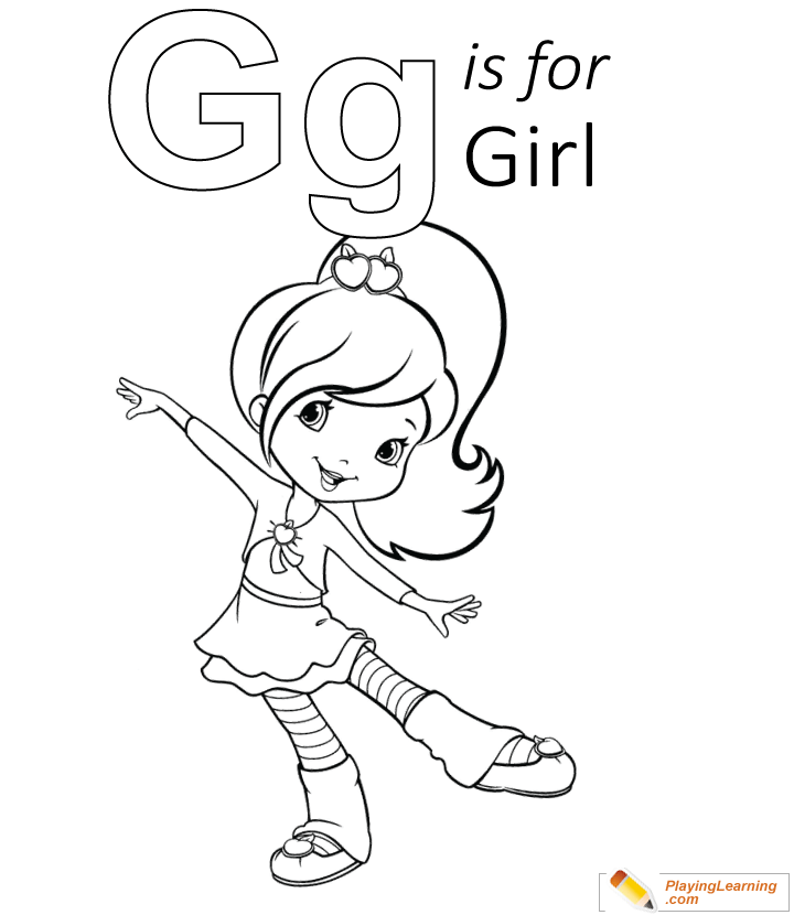 G Is For Girl Coloring Page  for kids