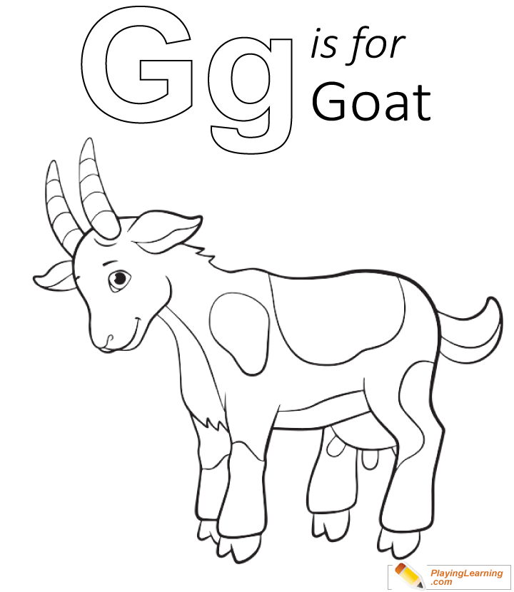 G Is For Goat Coloring Page  for kids