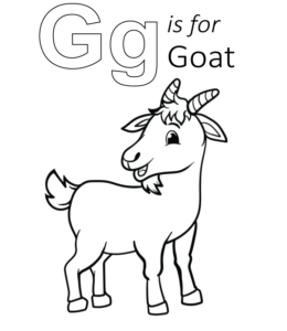 G is for Goat coloring page for kids