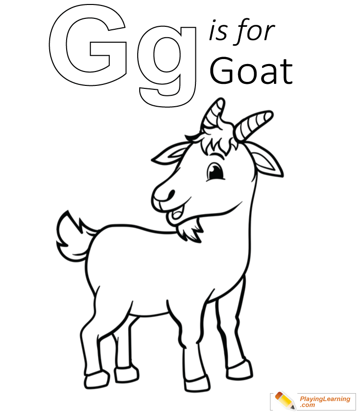 G Is For Goat Coloring Page  for kids