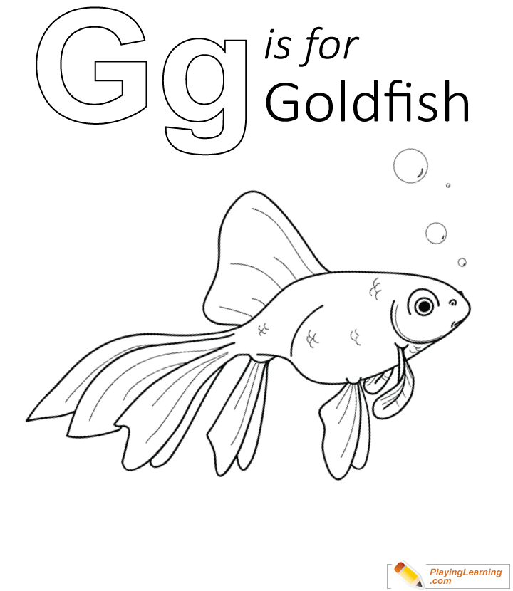 G Is For Goldfish Coloring Page  for kids