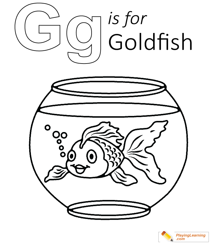 G Is For Goldfish Coloring Page  for kids