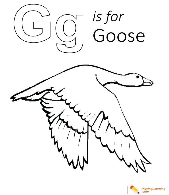 G Is For Goose Coloring Page  for kids