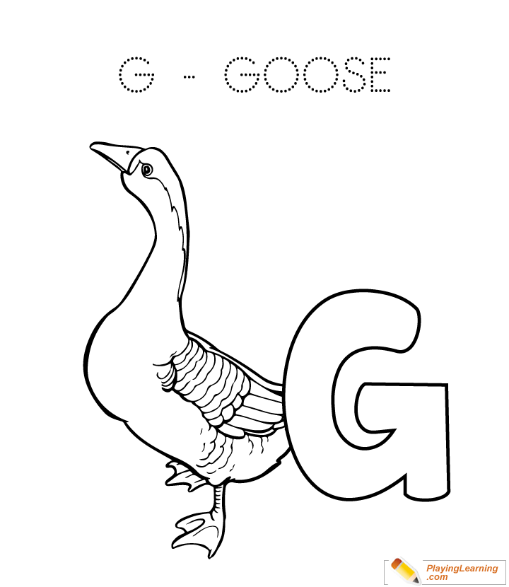 G Is For Goose Coloring Page for kids