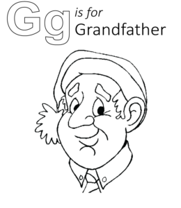 G is for Grandfather coloring page for kids