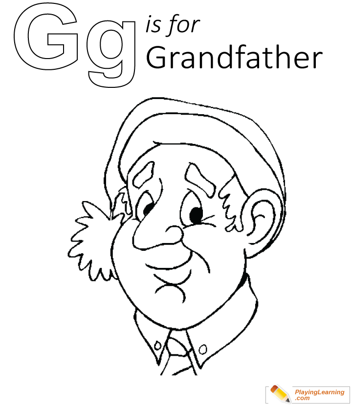 G Is For Grandfather Coloring Page  for kids
