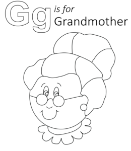 G is for Grandmother coloring page for kids