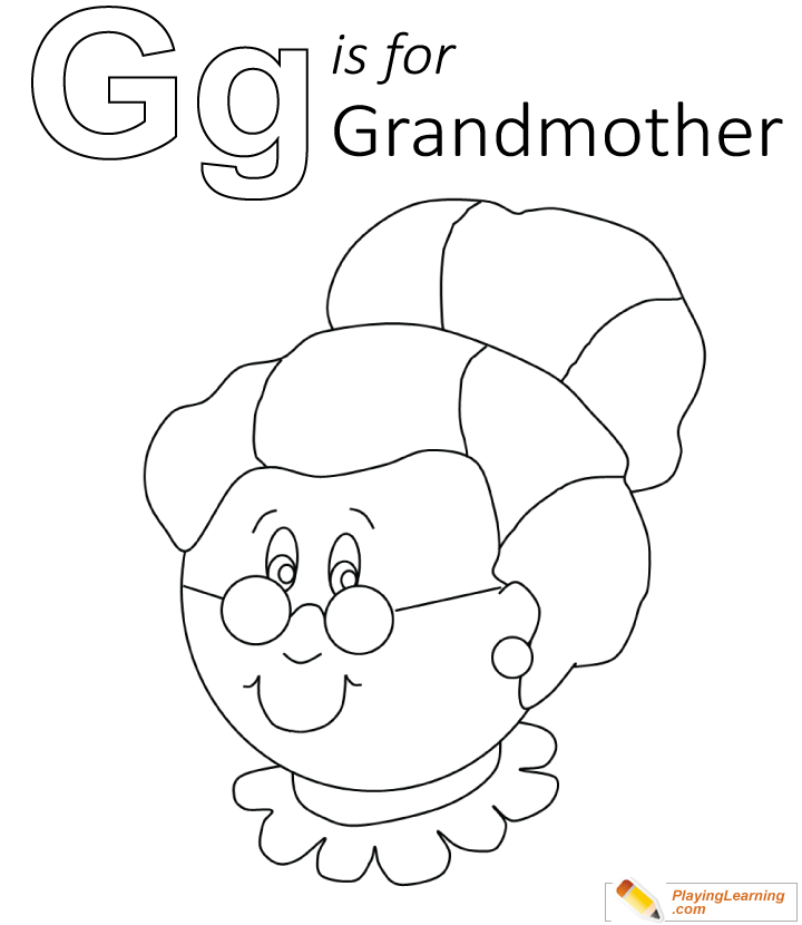 G Is For Grandmother Coloring Page  for kids