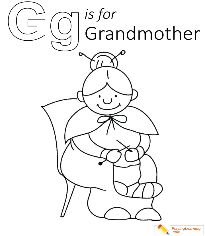 G Is For Grandmother Coloring Page  for kids