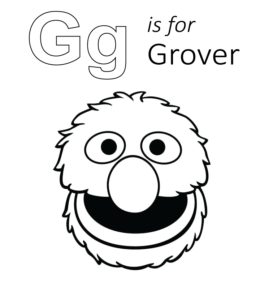 Sesame Street - G is for Grover coloring printable for kids