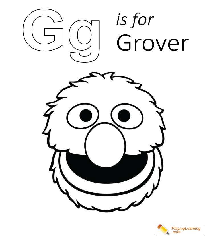 G Is For Grover Coloring Page 01 | Free G Is For Grover Coloring Page