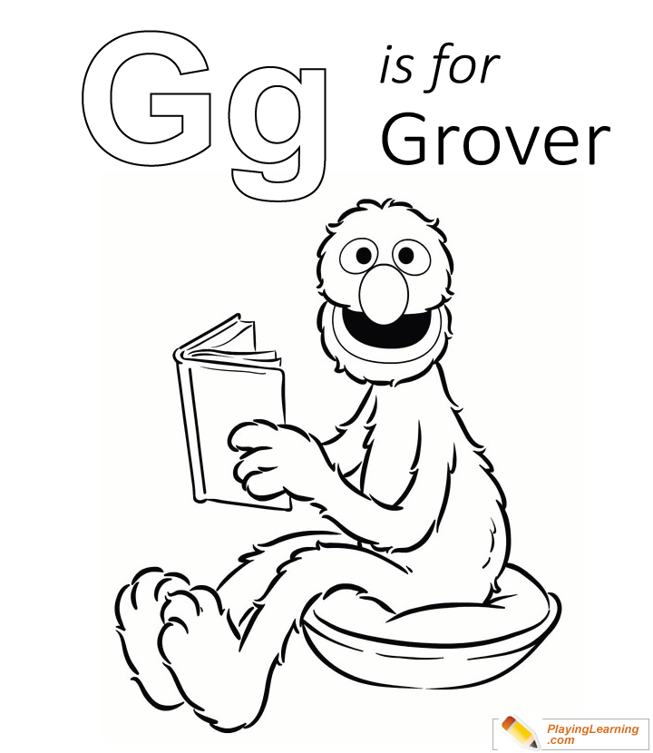 G Is For Grover Coloring Page  for kids