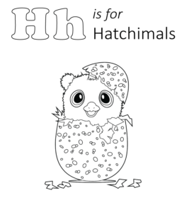 H is for Hatchimals coloring page 01  for kids